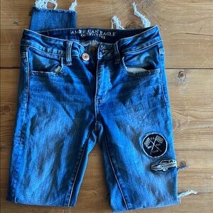 American Eagle Blue Distressed Jeans